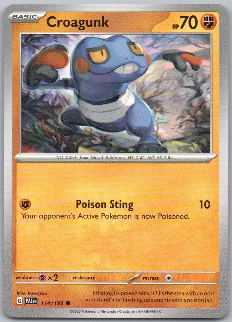 Croagunk 114 Normal Fighting Card - Paldea Evolved