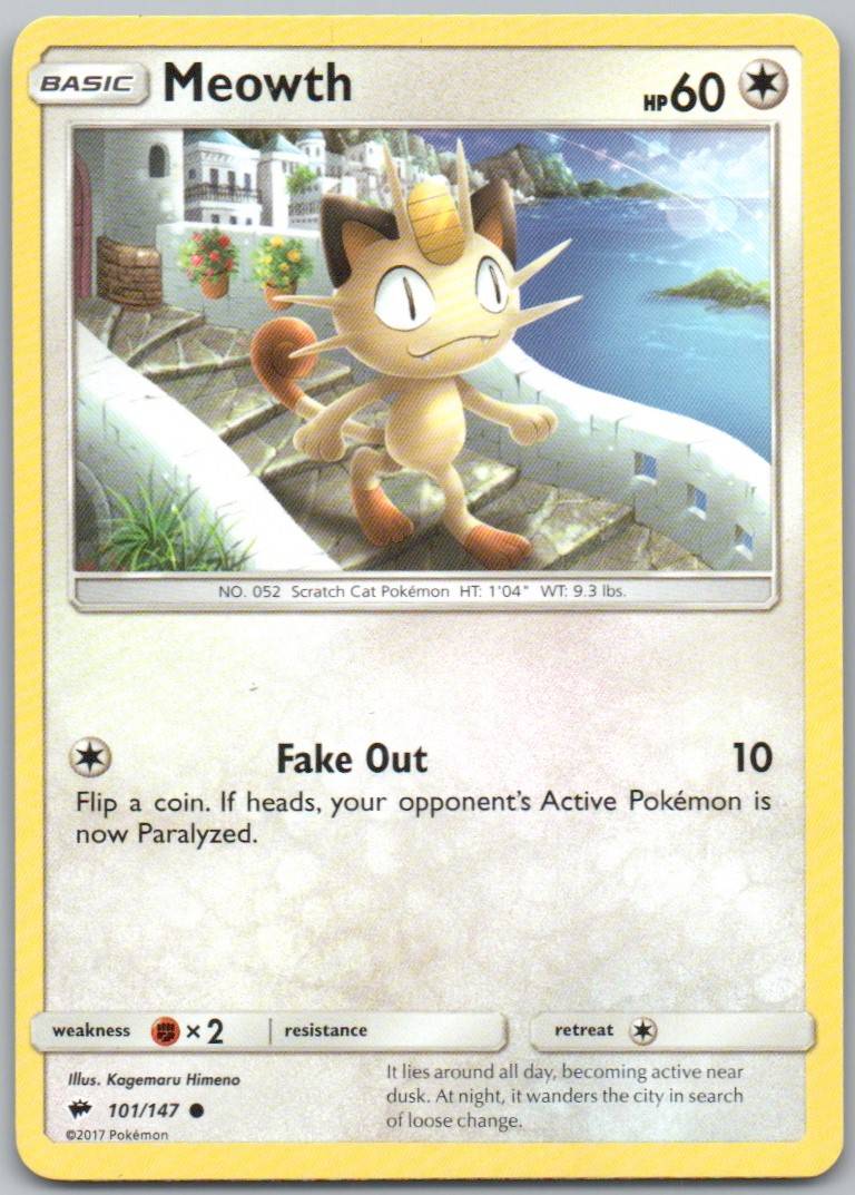 Meowth 101 Normal Colorless Card - Burning Shadows