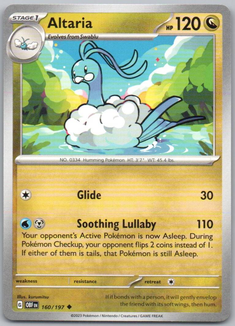 Altaria 160 Normal Dragon Card - Obsidian Flames