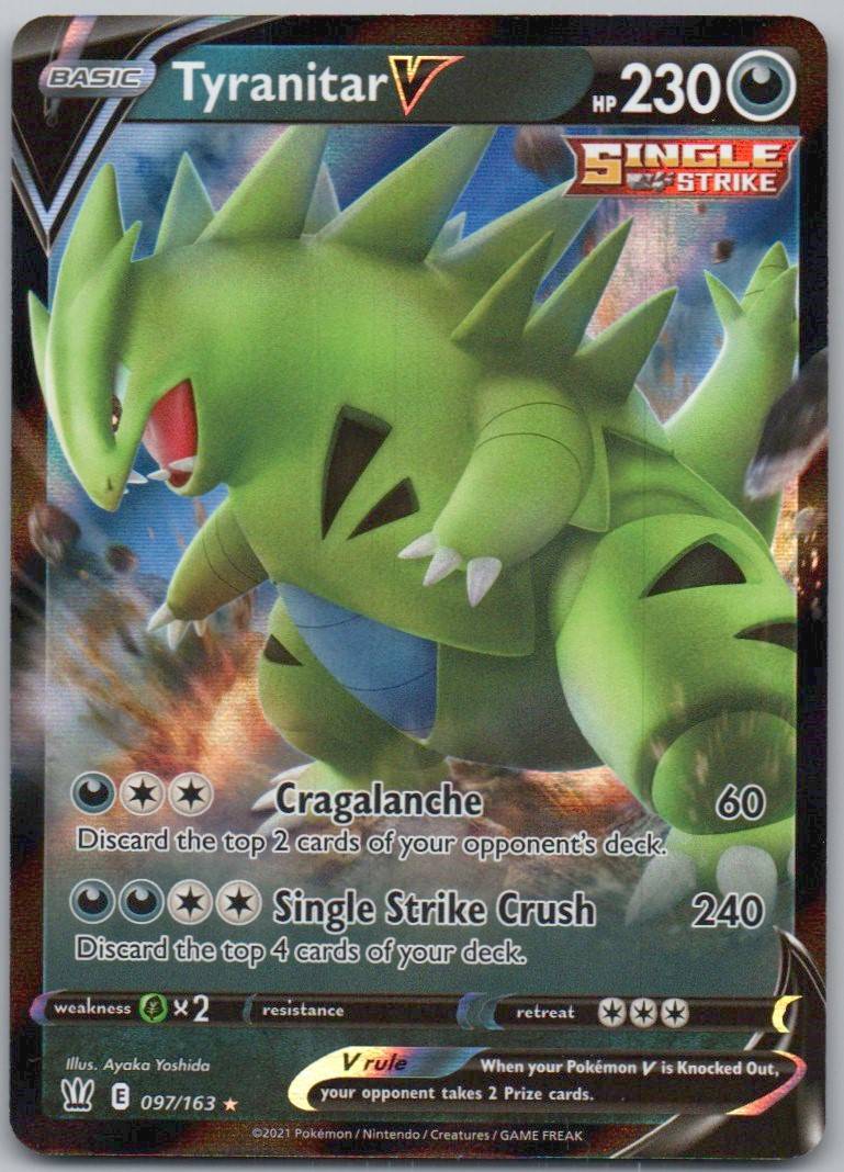 Tyranitar V 097 Holo Darkness Card - Battle Styles