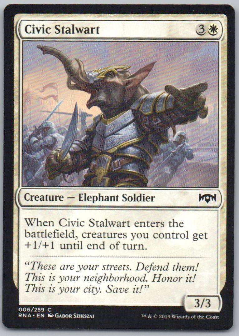 Civic Stalwart 6 Normal Creature Card - Ravnica Allegiance