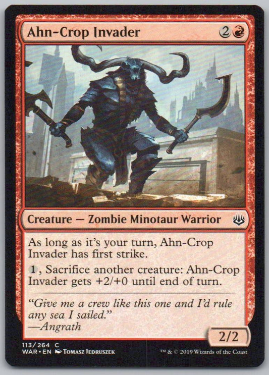 Ahn-Crop Invader 113 Normal Creature Card - War of the Spark