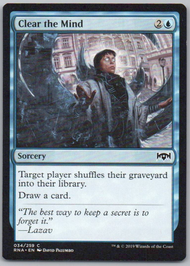 Clear the Mind 34 Normal Sorcery Card - Ravnica Allegiance