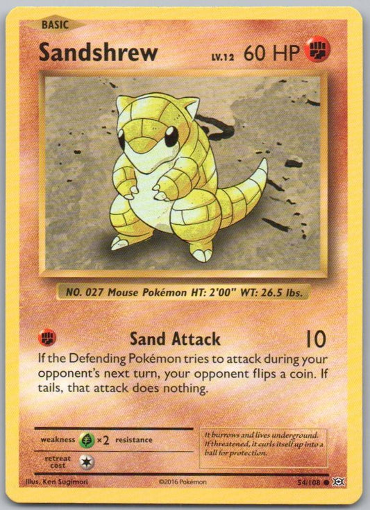 Sandshrew 054 Normal Fighting Card - Evolutions