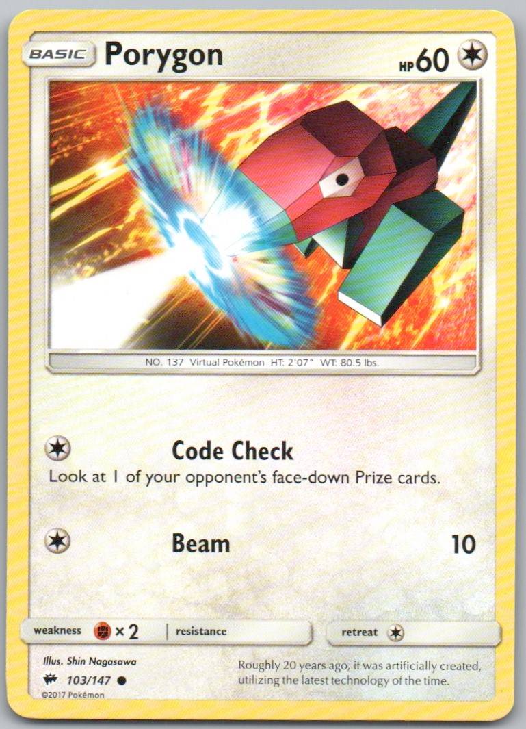 Porygon 103 Normal Colorless Card - Burning Shadows