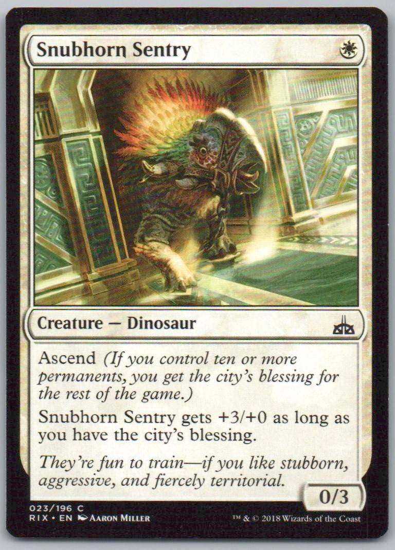 Snubhorn Sentry 23 Normal Creature Card - Rivals of Ixalan