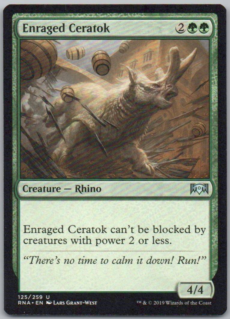 Enraged Ceratok 125 Normal Creature Card - Ravnica Allegiance