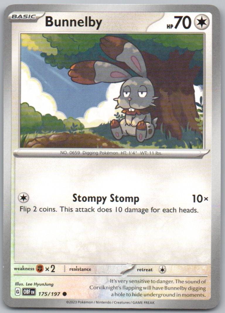 Bunnelby 175 Normal Colorless Card - Obsidian Flames