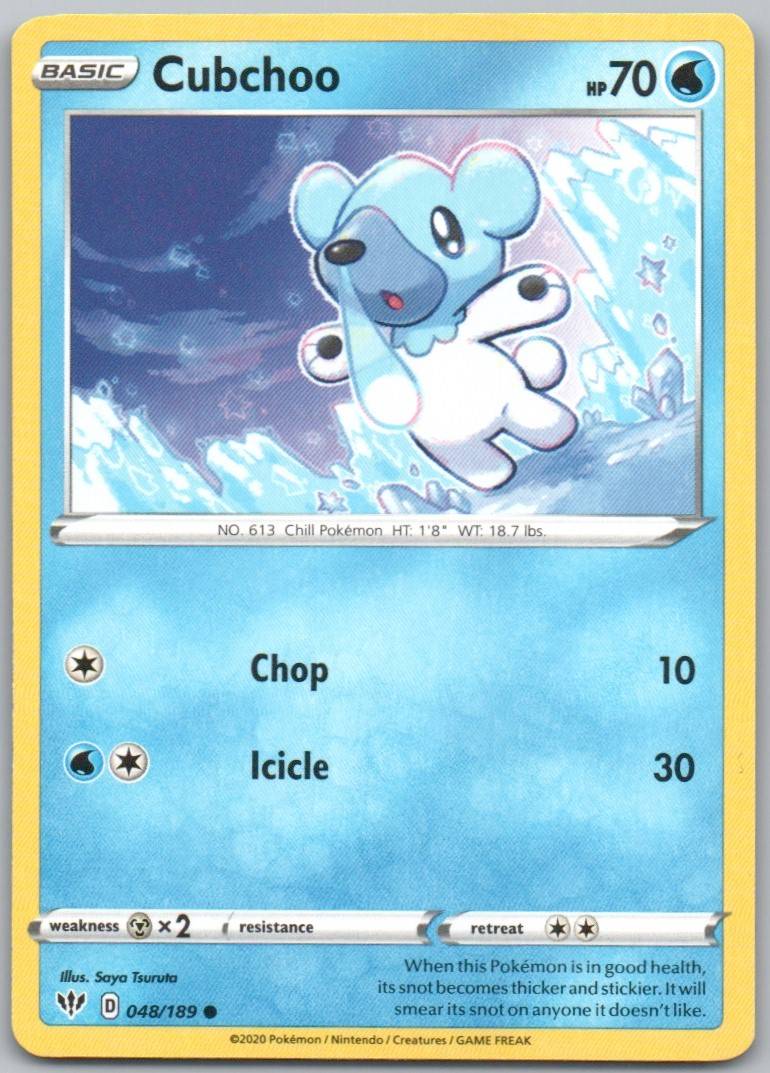 Cubchoo 048 Normal Water Card - Darkness Ablaze