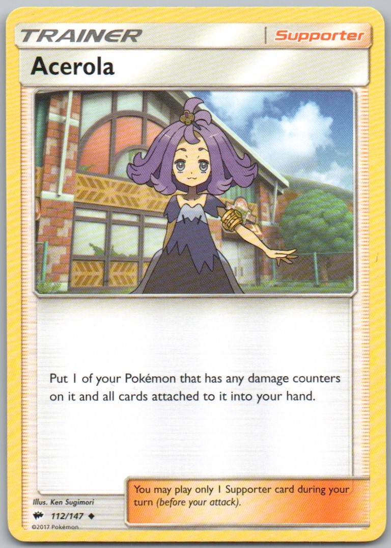 Acerola 112 Normal Trainer Card - Burning Shadows