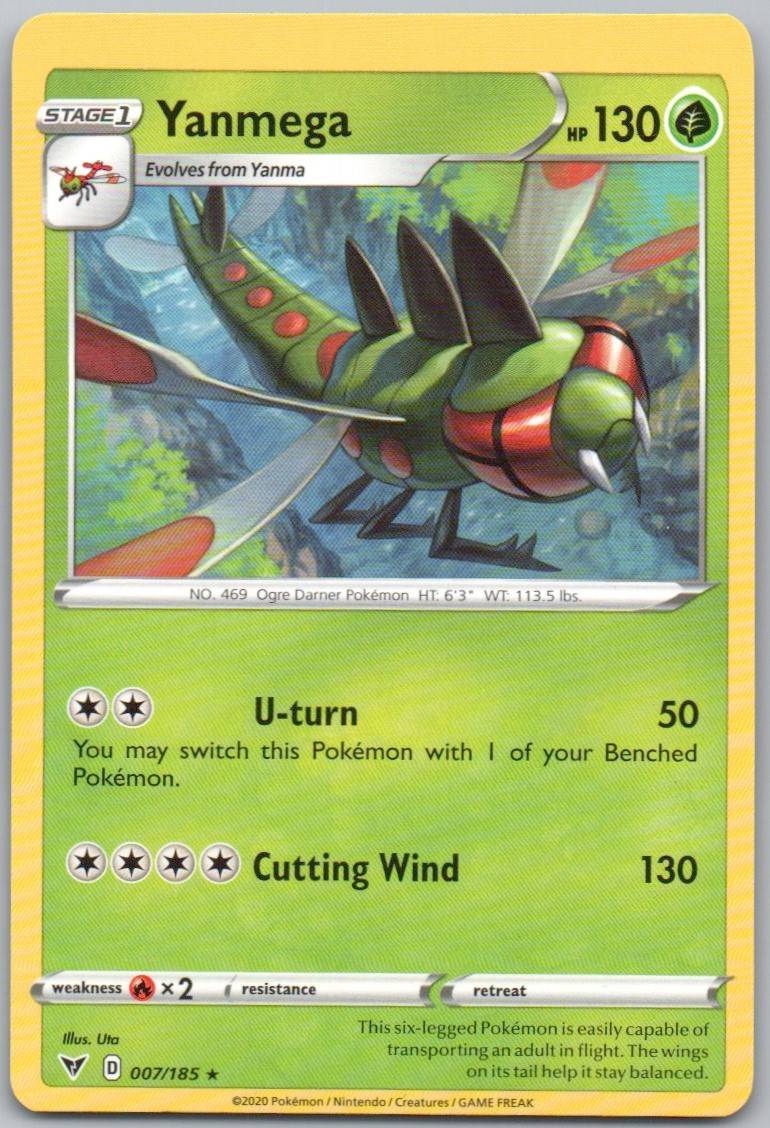 Yanmega 007 Normal Grass Card - Vivid Voltage