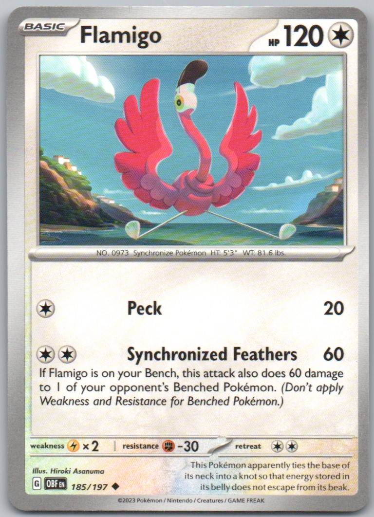 Flamigo 185 Normal Colorless Card - Obsidian Flames