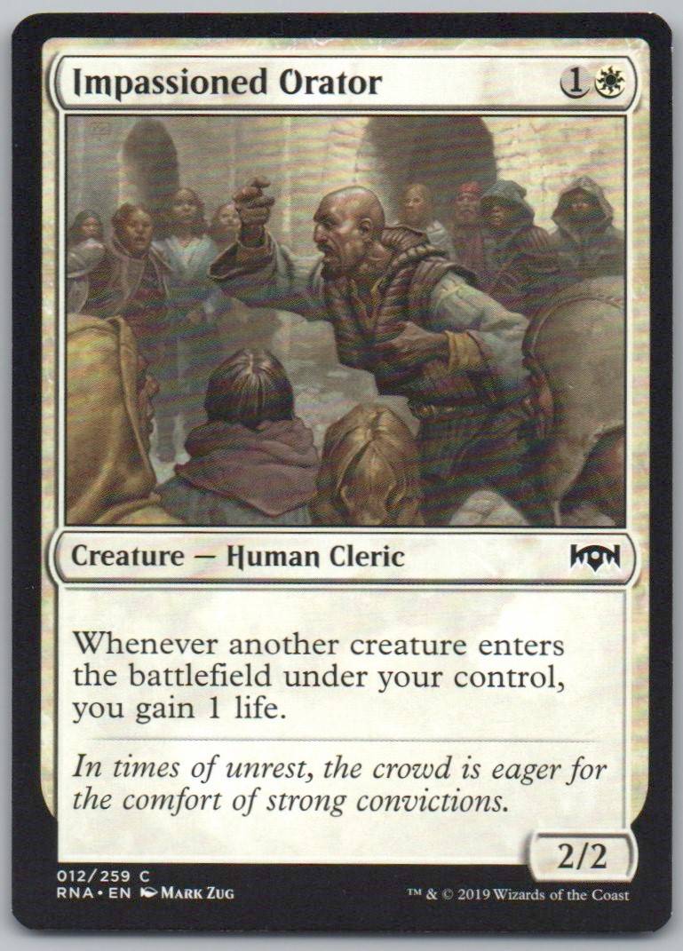 Impassioned Orator 12 Normal Creature Card - Ravnica Allegiance