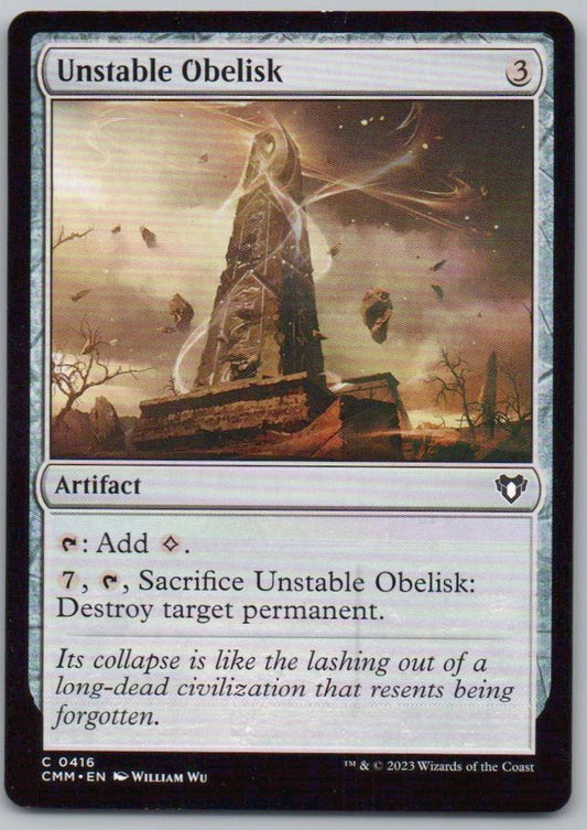 Unstable Obelisk 416 Normal Artifact Card - Commander Masters