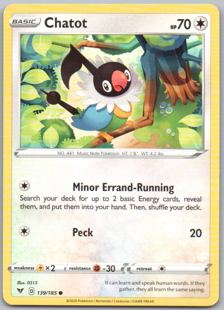 Chatot 139 Normal Colorless Card - Vivid Voltage