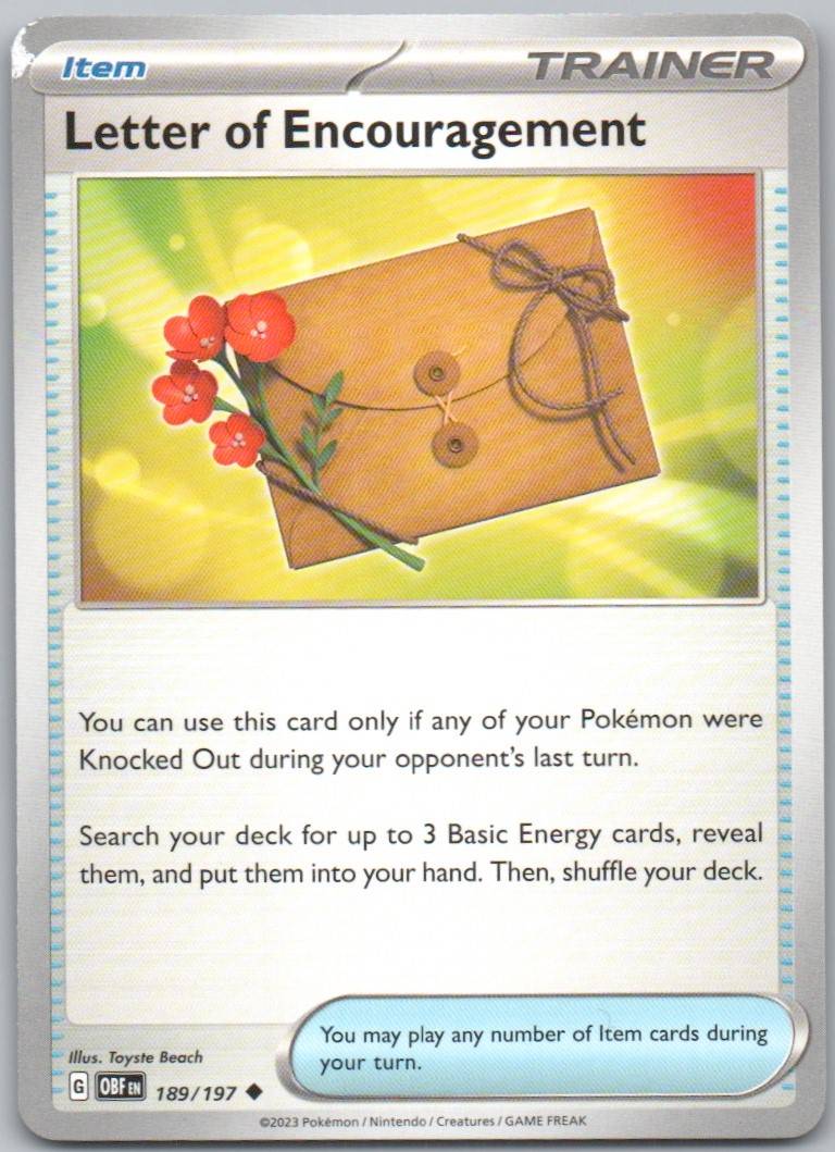 Letter of Encouragement 189 Normal 0 Card - Obsidian Flames