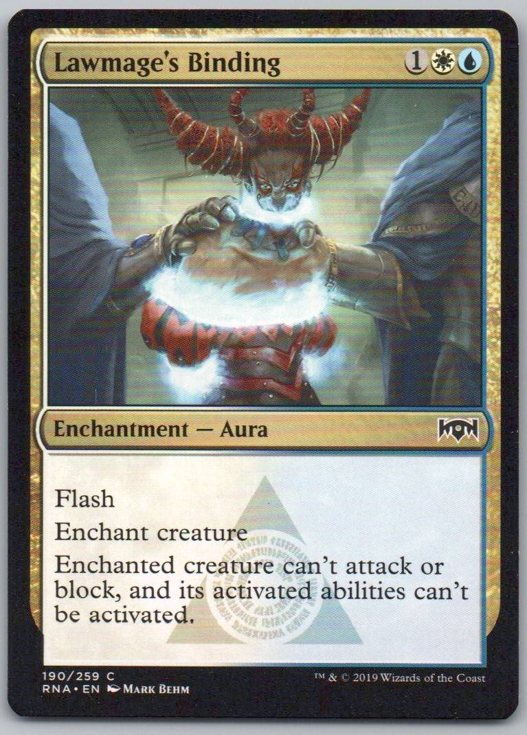 Lawmage's Binding 190 Normal Enchantment Card - Ravnica Allegiance