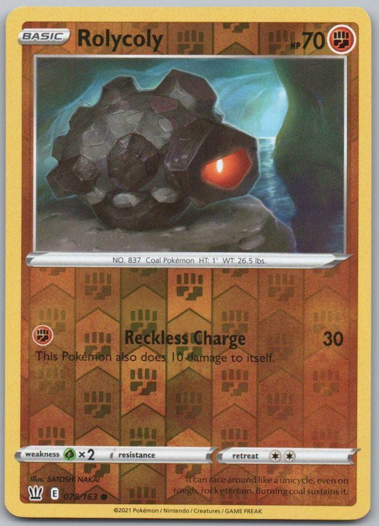 Rolycoly 078 Reverse Holo Fighting Card - Battle Styles