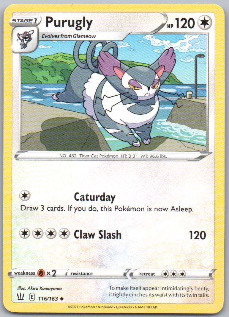 Purugly 116 Normal Colorless Card - Battle Styles