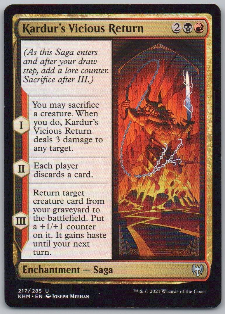 Kardur's Vicious Return 217 Normal Enchantment Card - Kaldheim