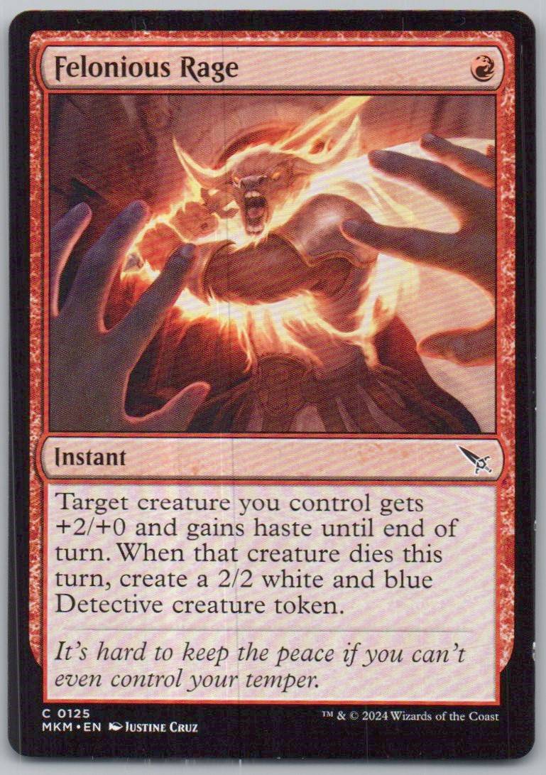 Felonious Rage 125 0 Instant Card - Murders at Karlov Manor