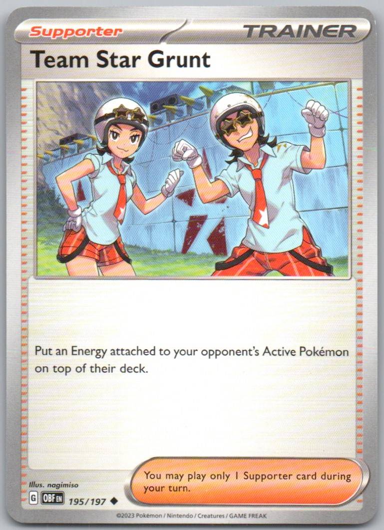 Team Star Grunt 195 Normal 0 Card - Obsidian Flames
