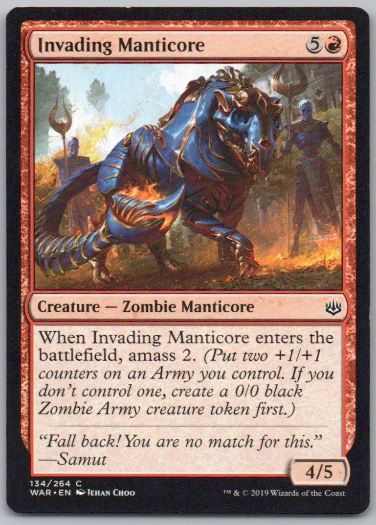 Invading Manticore 134 Normal Creature Card - War of the Spark