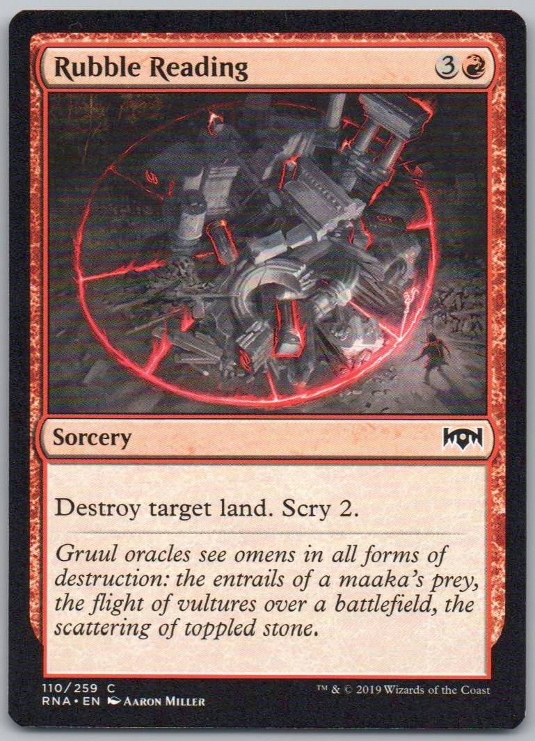 Rubble Reading 110 Normal Sorcery Card - Ravnica Allegiance
