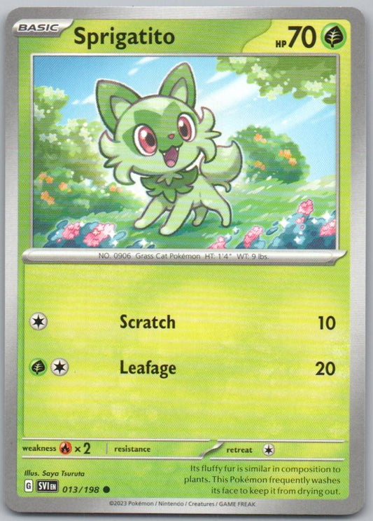 Sprigatito 013 Normal Grass Card - Scarlet & Violet
