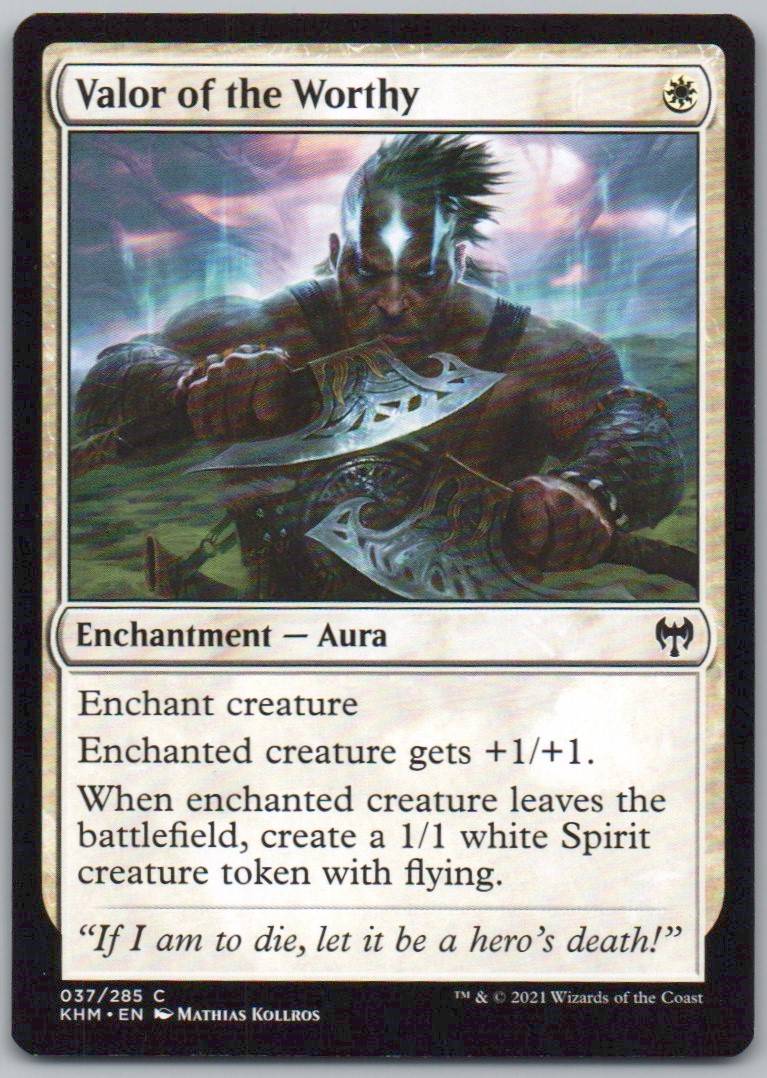 Valor of the Worthy 37 0 Enchantment Card - Kaldheim
