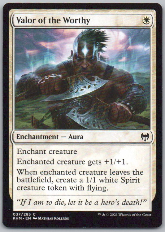 Valor of the Worthy 37 0 Enchantment Card - Kaldheim