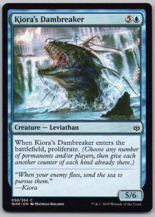 Kiora's Dambreaker 58 Normal Creature Card - War of the Spark