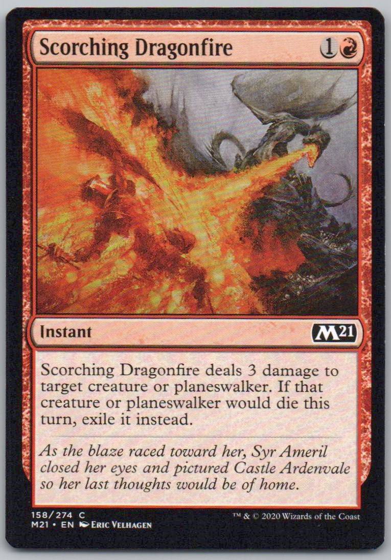 Scorching Dragonfire 158 0 Instant Card - Core Set 2021