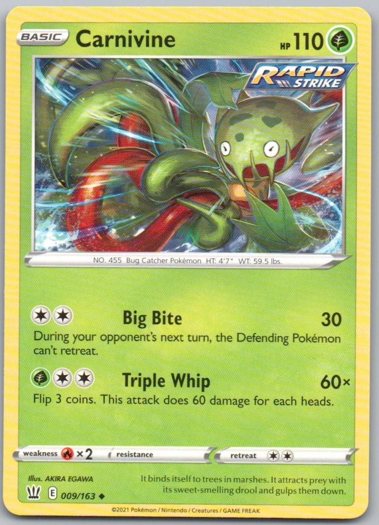 Carnivine 009 Normal Grass Card - Battle Styles