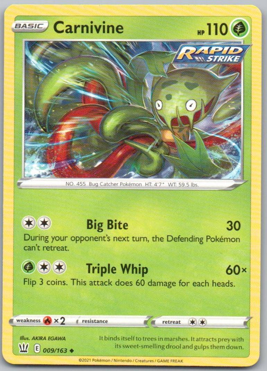 Carnivine 009 Normal Grass Card - Battle Styles