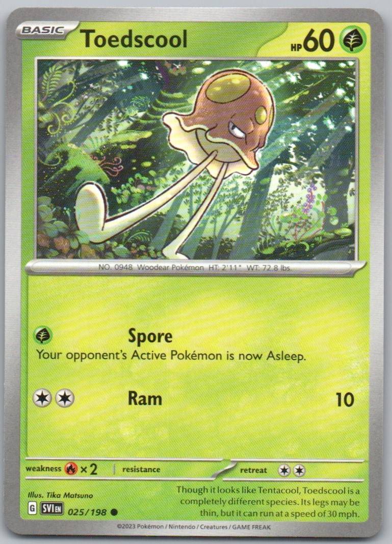 Toedscool 025 Normal Grass Card - Scarlet & Violet