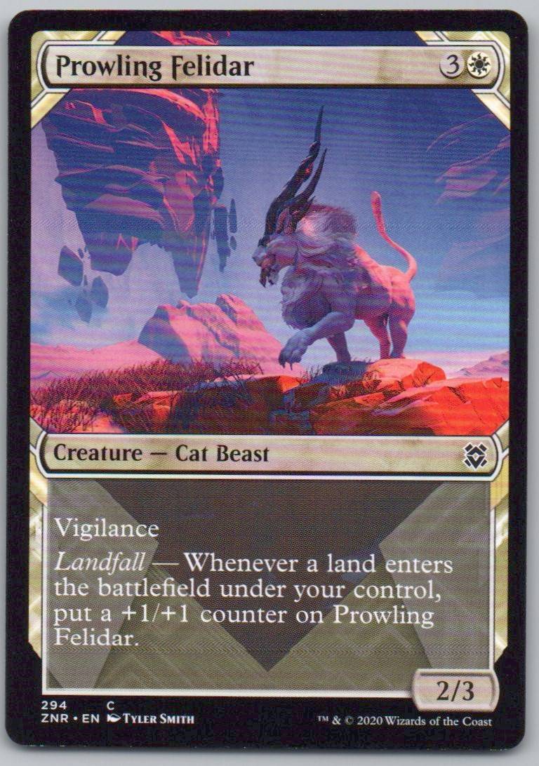 Prowling Felidar (Showcase) 294 Normal Creature Card - Zendikar Rising