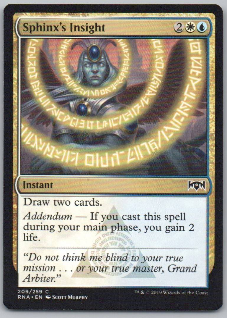Sphinx's Insight 209 Normal Instant Card - Ravnica Allegiance