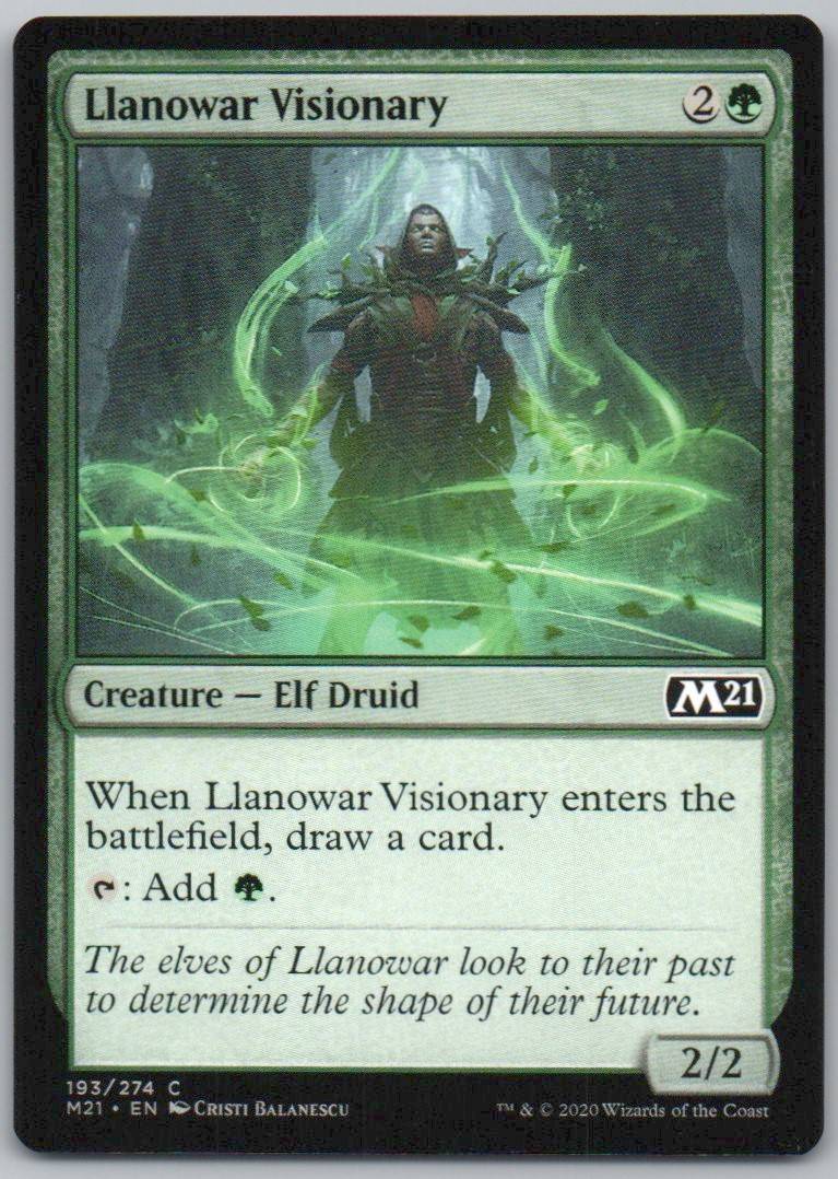 Llanowar Visionary 193 Normal Creature Card - Core Set 2021
