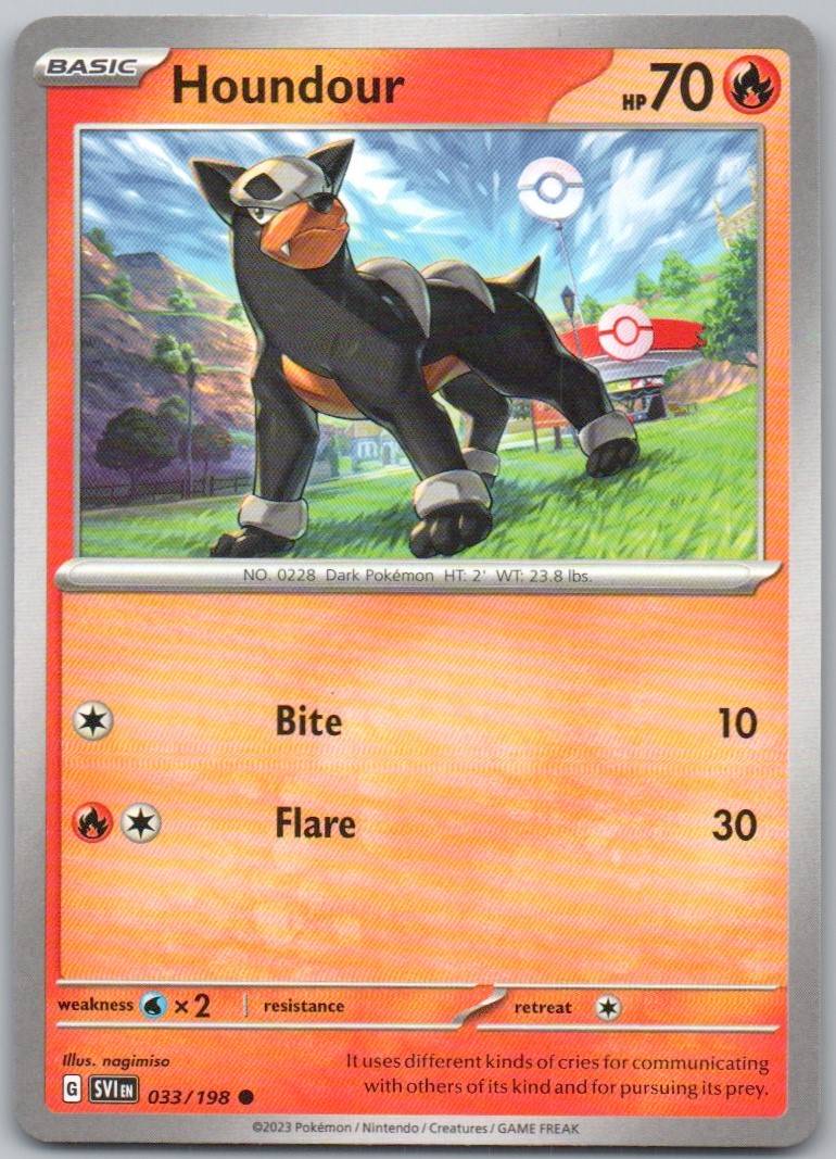 Houndour 033 Normal Fire Card - Scarlet & Violet