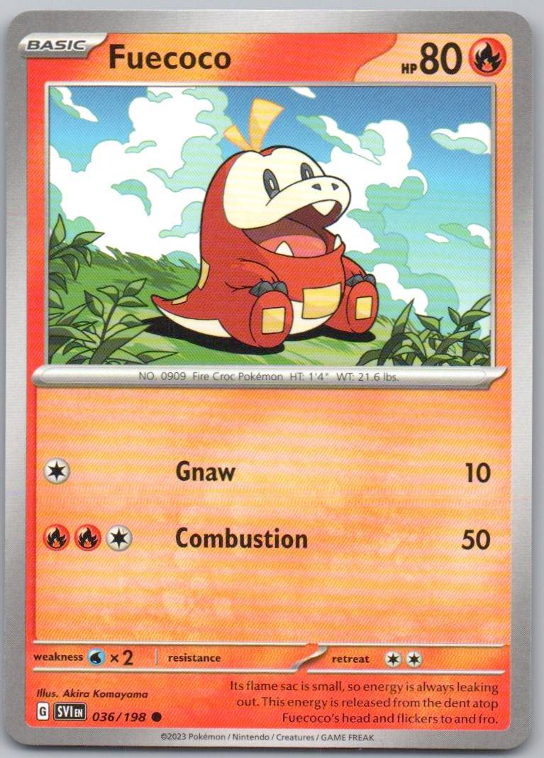 Fuecoco 036 Normal Fire Card - Scarlet & Violet