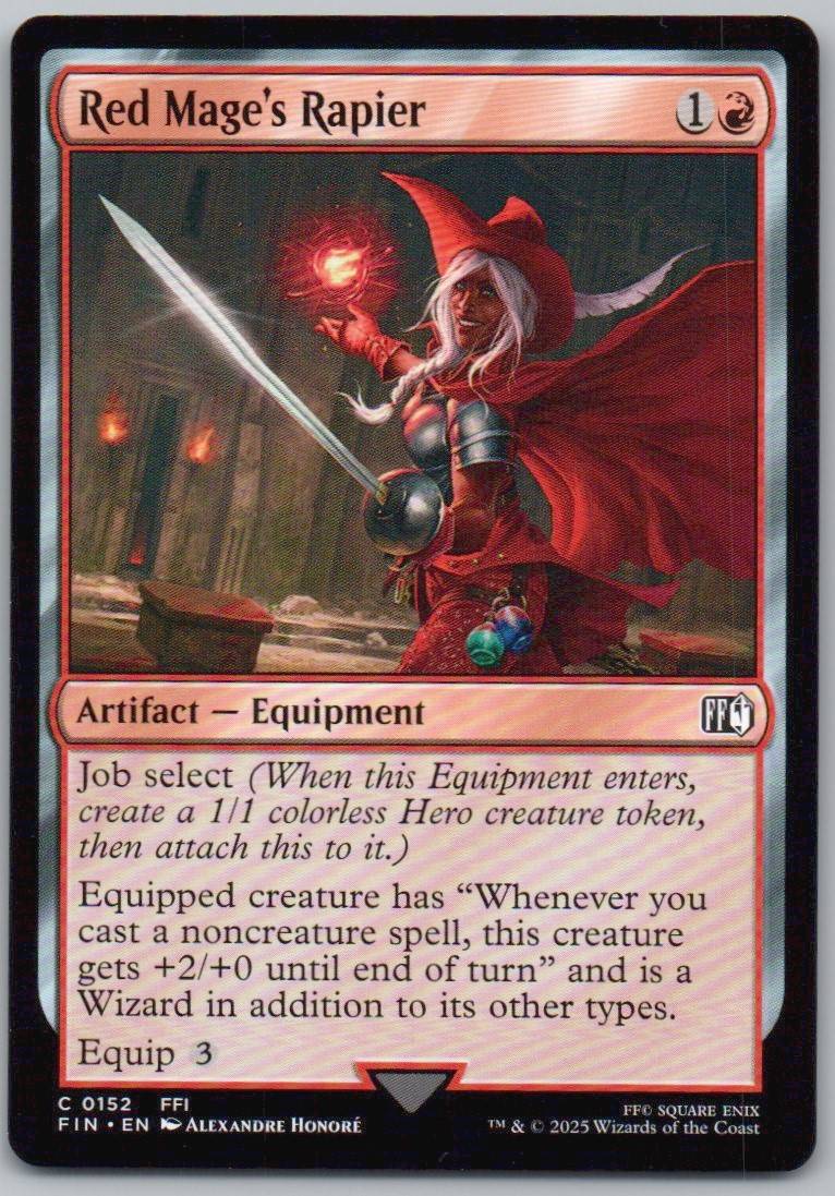 Red Mage's Rapier 152 Normal Artifact Card - FINAL FANTASY