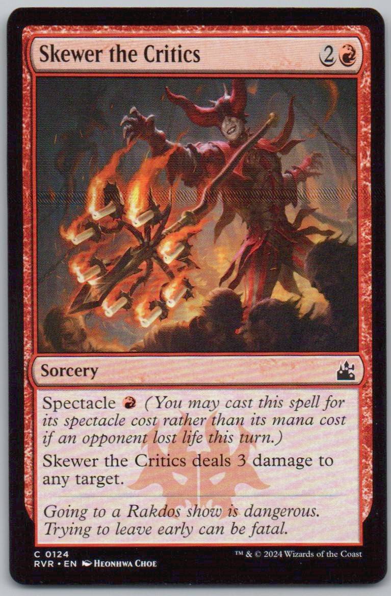 Skewer the Critics 124 Normal Sorcery Card - Ravnica Remastered