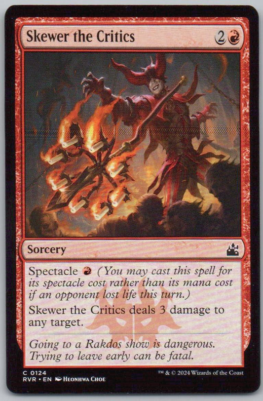 Skewer the Critics 124 Normal Sorcery Card - Ravnica Remastered