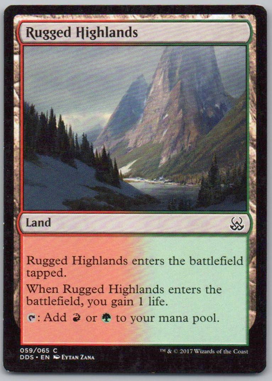 Rugged Highlands 59 Normal Land Card - Duel Decks: Mind vs. Might