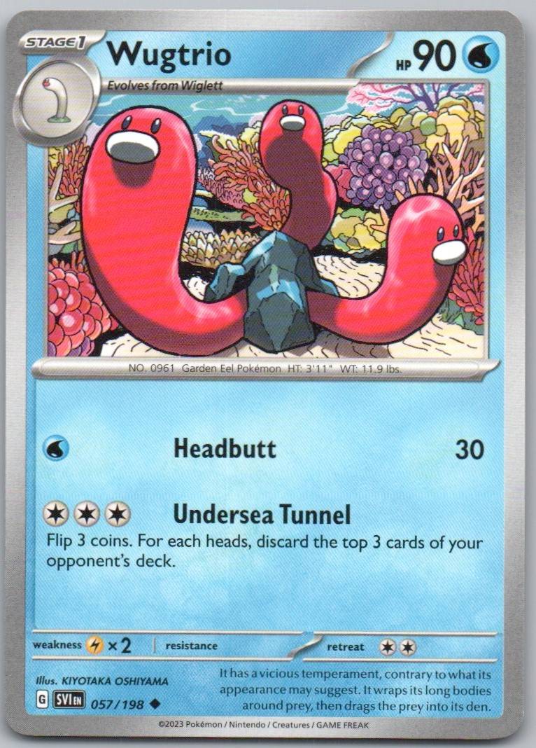 Wugtrio 057 Normal Water Card - Scarlet & Violet