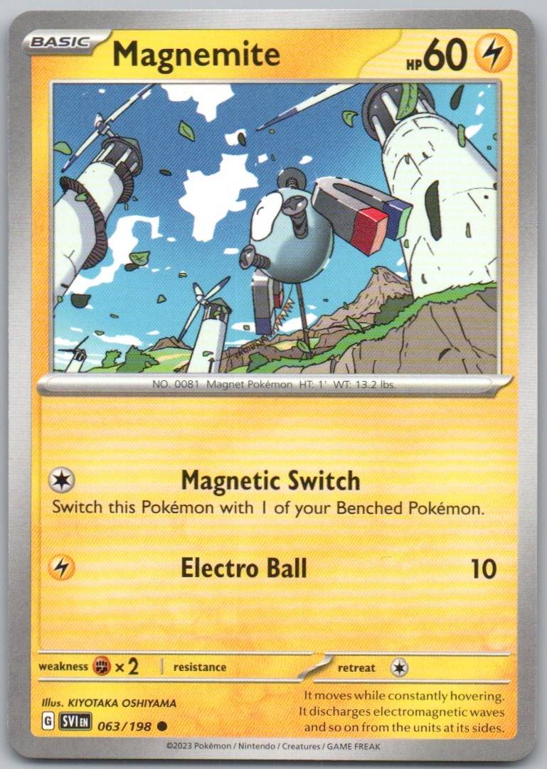 Magnemite 063 Normal Lightning Card - Scarlet & Violet
