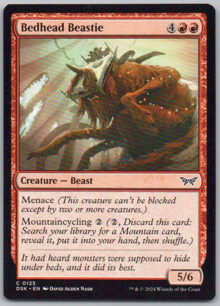 Bedhead Beastie 125 Normal Creature Card - Duskmourn: House of Horror