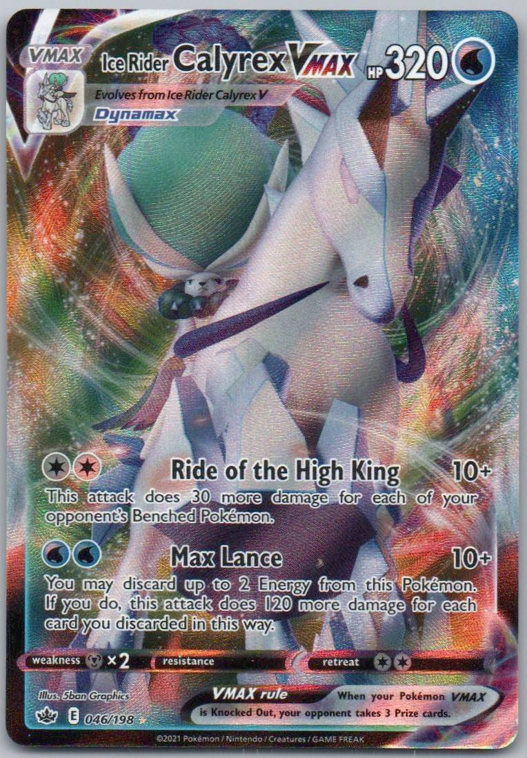 Ice Rider Calyrex VMAX 046 Holo Water Card - Chilling Reign