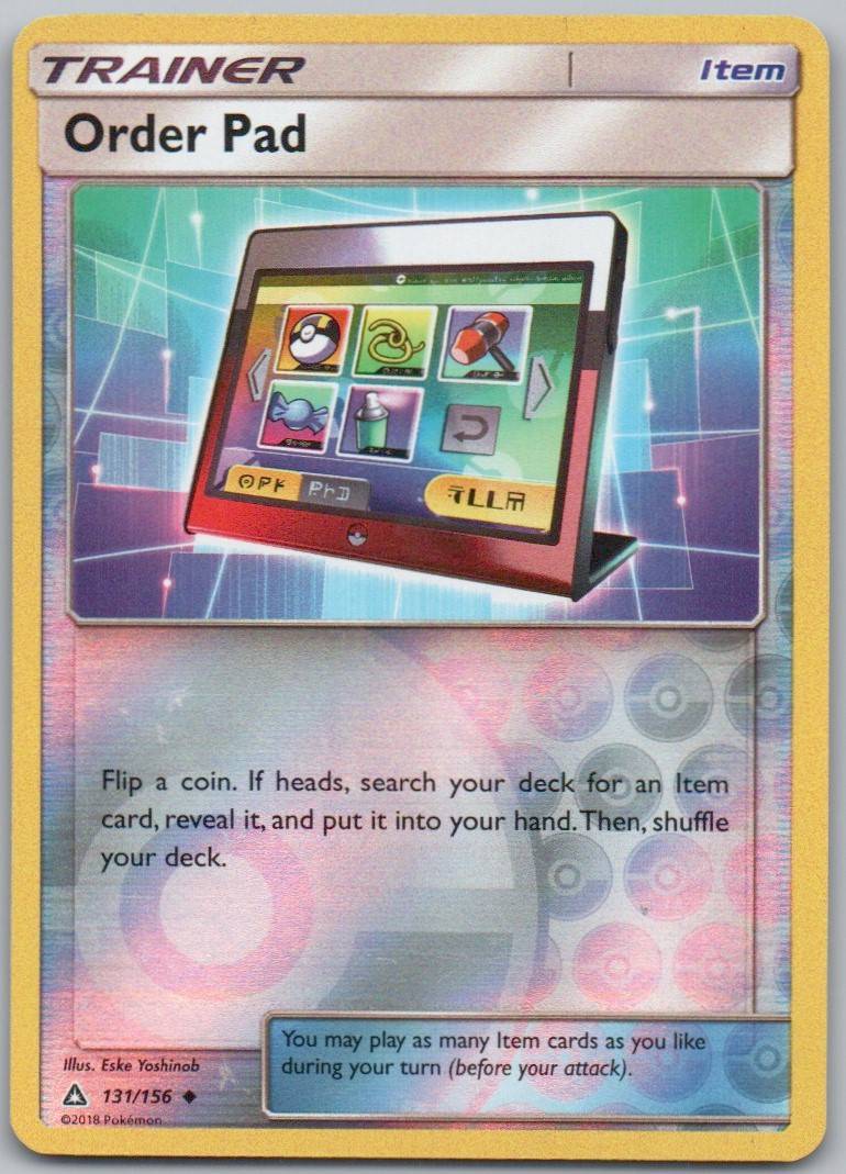Order Pad 131 Reverse Holo Trainer Card - Ultra Prism
